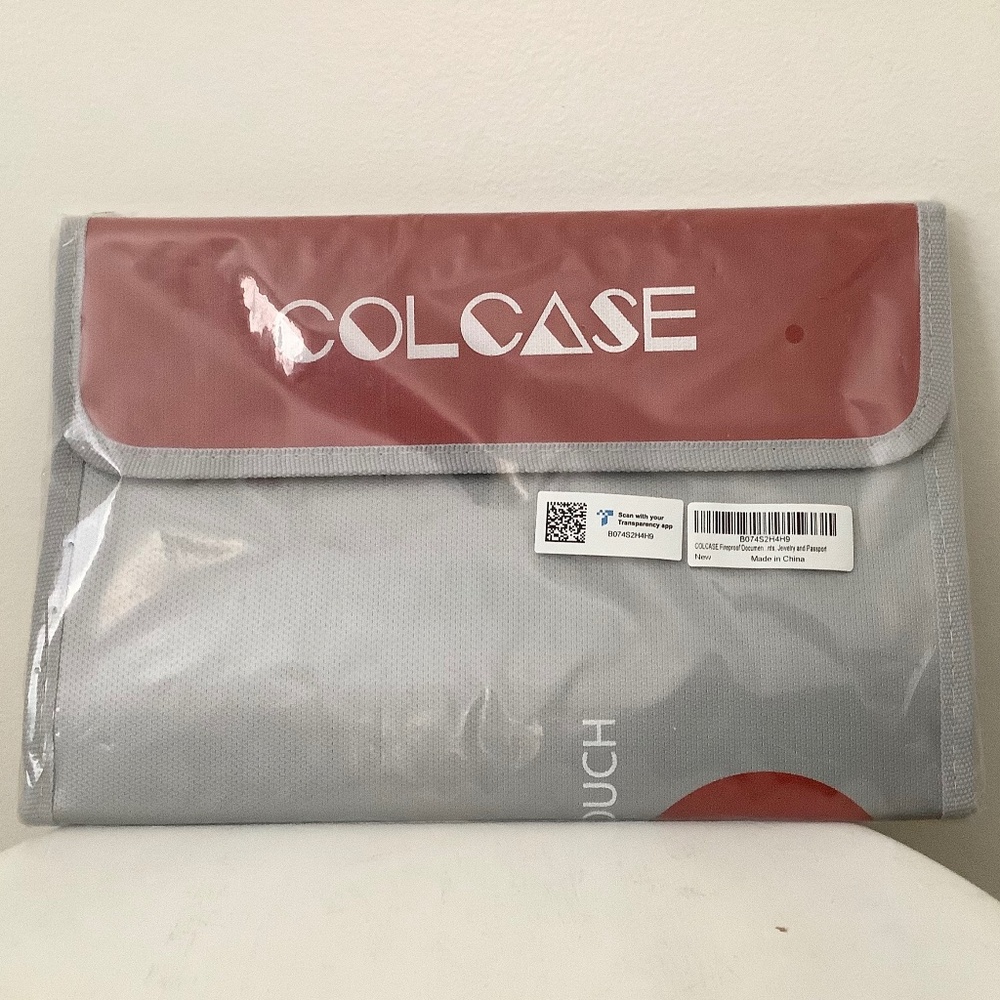 NEW COLCASE Fireproof Document Bag (2000 ℉ )15 x 11 In. Silicone Coated